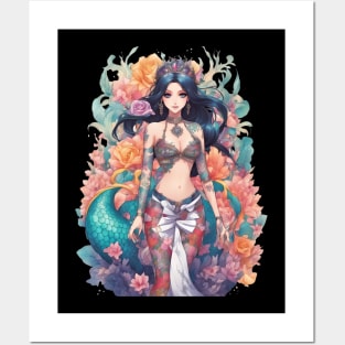 Black Hair Serpent Lady Posters and Art